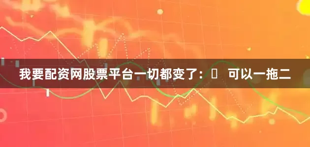 我要配资网股票平台一切都变了：✨ 可以一拖二