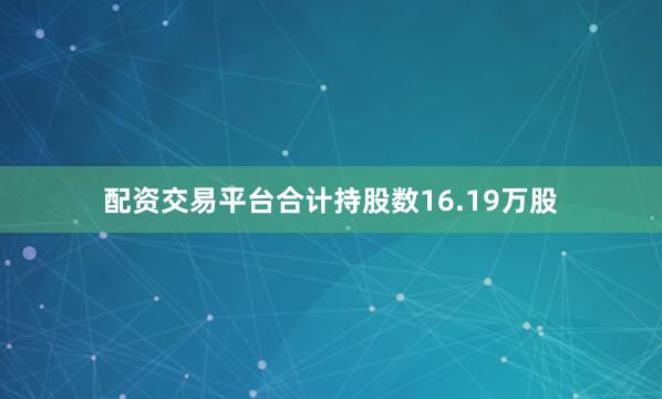 配资交易平台合计持股数16.19万股